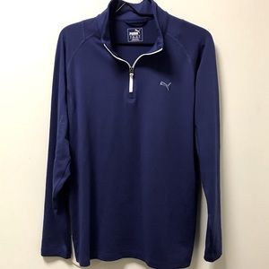 Blue White Zipper Puma Cool Light Pullover Shirt!